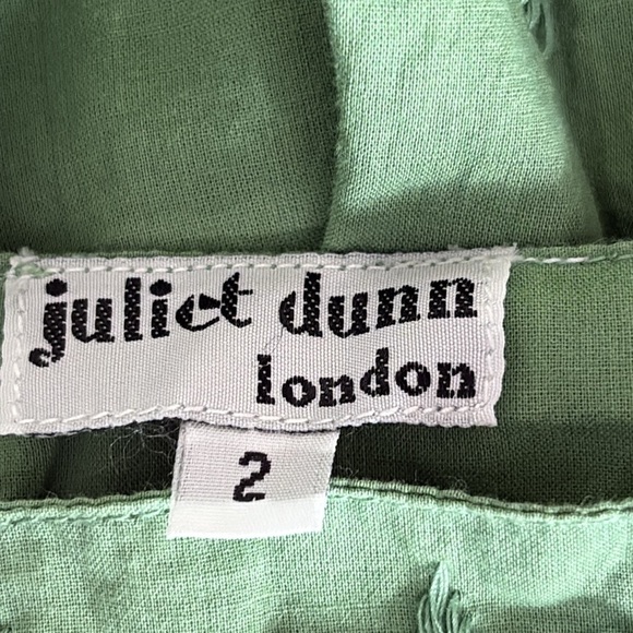 Juliet Dunn London Cotton Embroidered Babydoll Dress in Spring Green - Size 6-8 - Picture 6 of 9